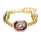 Chroma bracelet, Mixed cuts, Multicolored, Gold-tone plated