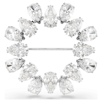 swarovski matrix brooch pear cut white rhodium plated