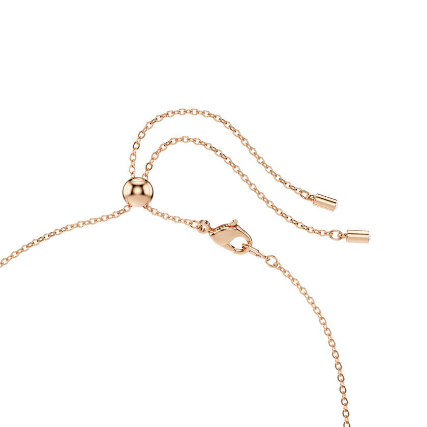 swarovski constella necklace  round cut  white  18k rose gold finish