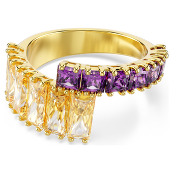 swarovski matrix ring mixed cuts multicolored gold tone plated