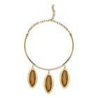 Evil Eye Statement Necklace, Brown, Gold-tone plated