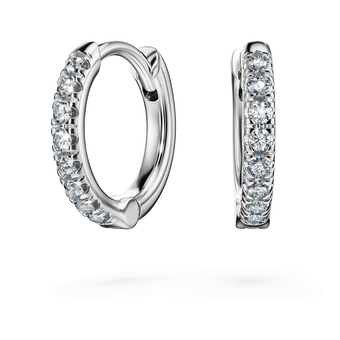 swarovski eternity hoop earrings laboratory grown diamonds 0 1 ct tw 18k white gold