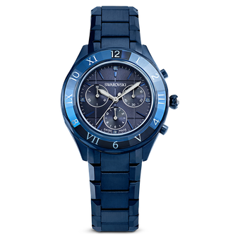 swarovski dextera chrono watch 39mm swiss made metal bracelet blue blue finish