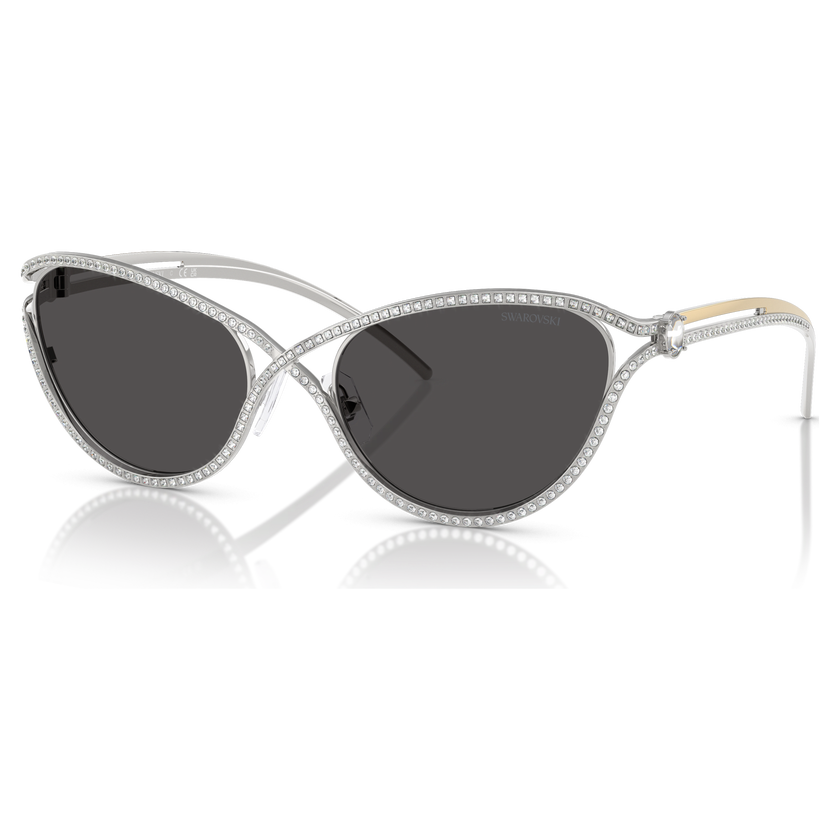 swarovski sunglasses  cat eye shape  sk7025  silver tone