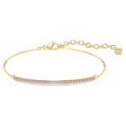swarovski only bracelet  round cut  purple  18k gold finish