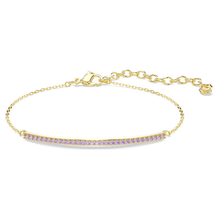 swarovski only bracelet  round cut  purple  18k gold finish