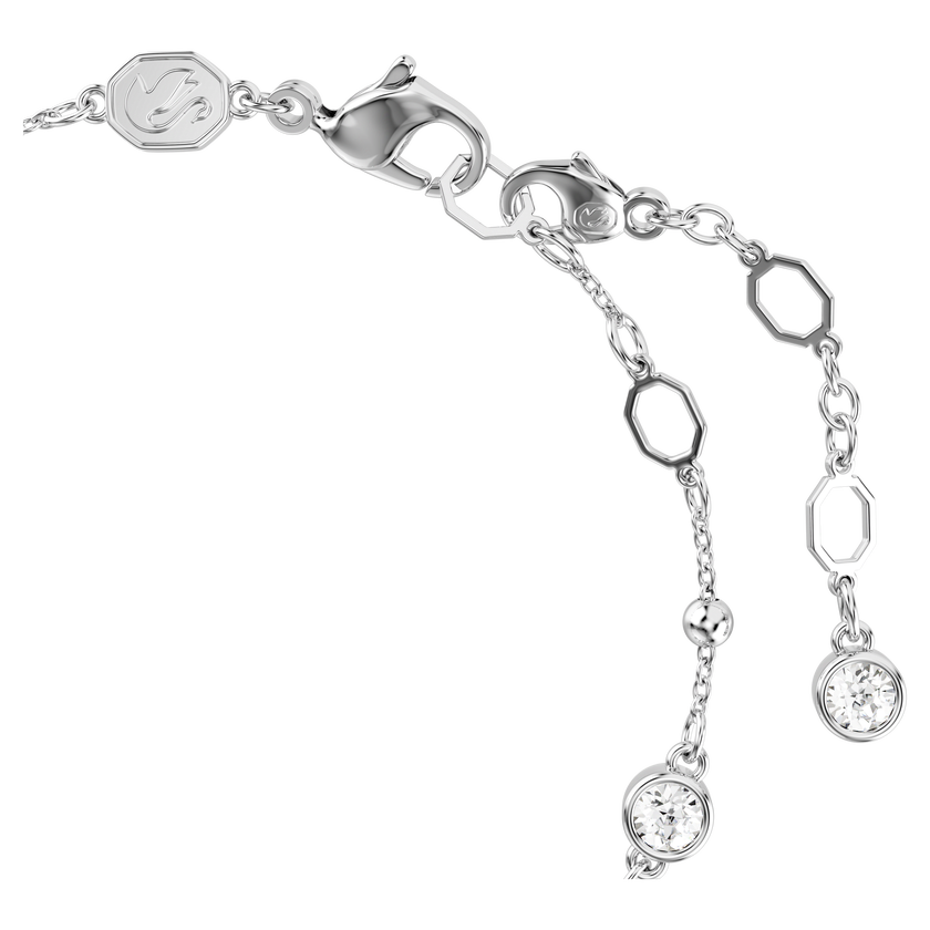 swarovski imber bracelet  round cut  white  rhodium plated