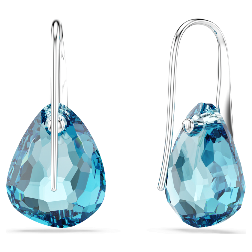 swarovski galet drop earrings  light blue  rhodium plated