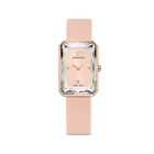 Uptown Watch, Leather strap, Pink, Rose-gold tone PVD