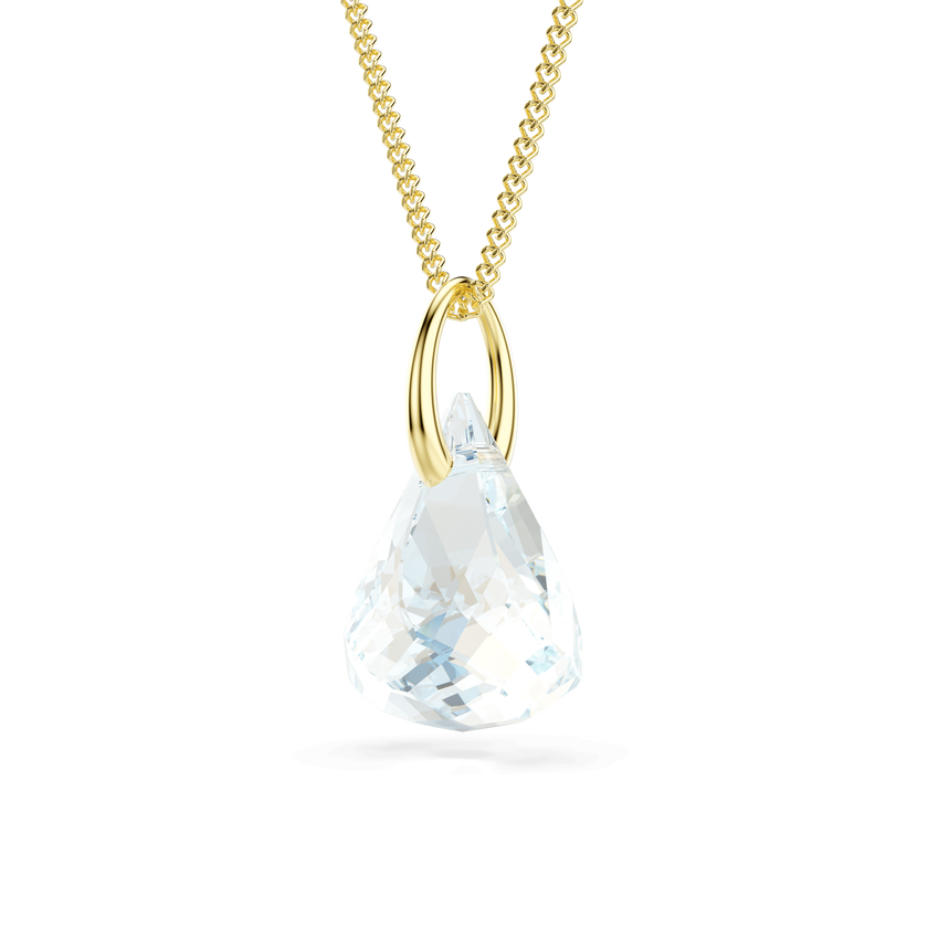 swarovski lunar pendant  oval cut  white  18k gold finish