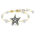Idyllia bracelet, Crystal pearls, Starfish, Multicolored, Gold-tone plated
