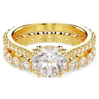 swarovski stilla ring  set  2   round cut  white  gold tone plated