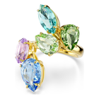 swarovski gema motif ring  mixed cuts  multicolored  gold tone plated