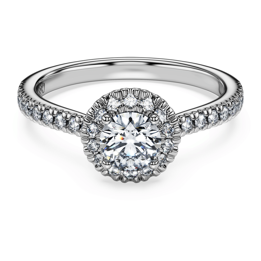 swarovski eternity halo solitaire ring  lab grown diamonds 0 8 ct tw  round shape  18k white gold