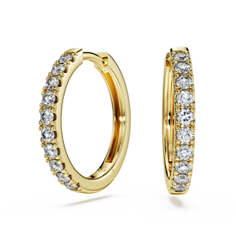 swarovski eternity hoop earrings  lab grown diamonds 0 5 ct tw  round shape  18k yellow gold