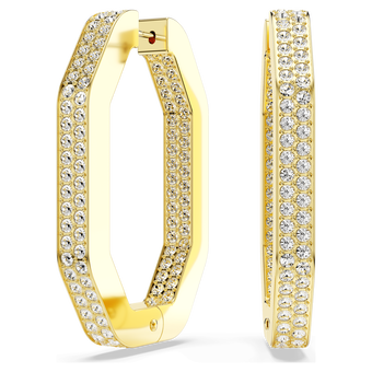 swarovski dextera hoop earrings octagonal white gold tone plated