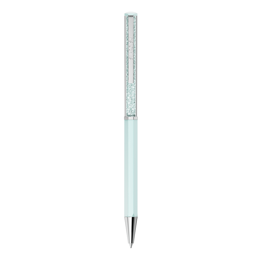 swarovski crystalline ballpoint pen  blue lacquered  chrome plated