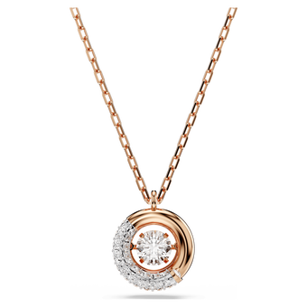 swarovski dextera pendant round cut white rose gold tone plated