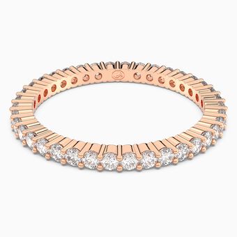 Vittore ring, Round cut, White, Rose gold-tone plated