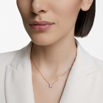 swarovski attract necklace  white  rose gold tone plated