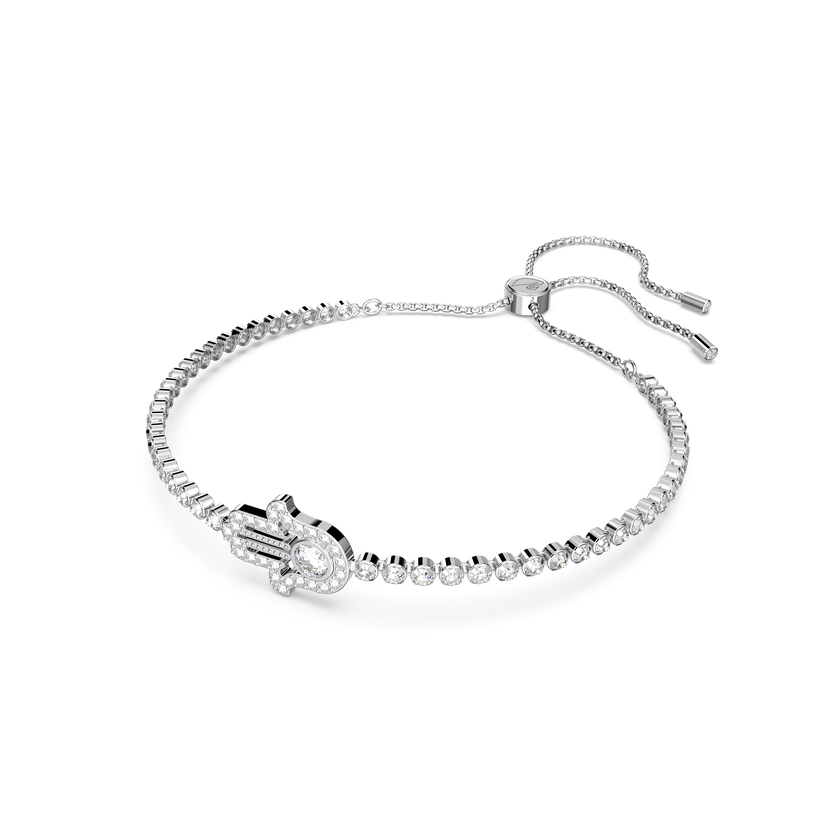 swarovski subtle bracelet  hand  white  rhodium plated