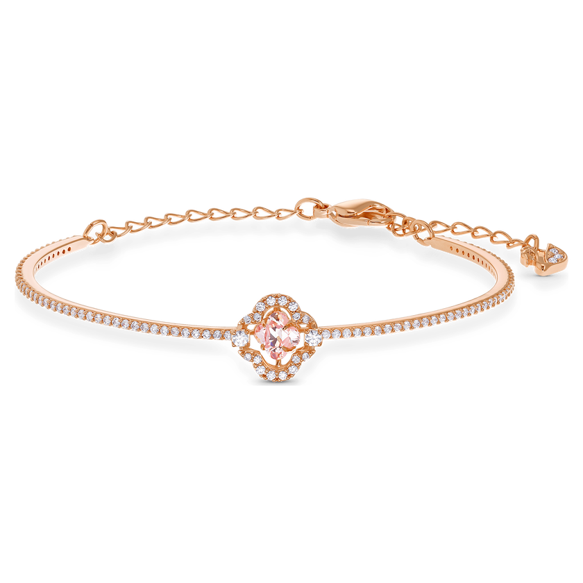 swarovski una bangle  clover  pink  rose gold tone plated