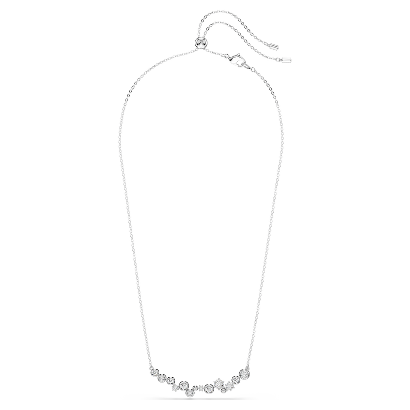 swarovski constella necklace  mixed cuts  white  rhodium plated
