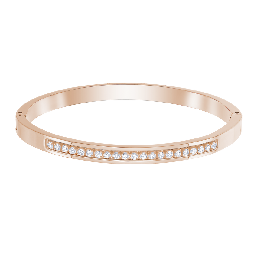 Further Bangle, White, Rose-gold tone plated