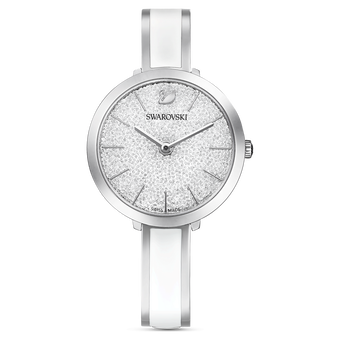 swarovski crystalline delight watch  metal bracelet  white  stainless steel