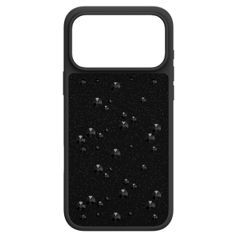 swarovski high smartphone case  flat back crystals  iphone  17 pro max  black