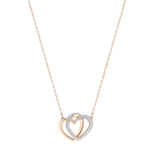 Dear Necklace, Medium, White, Rose Gold Plated