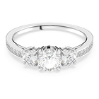 swarovski stilla attract ring round cut white silver tone finish