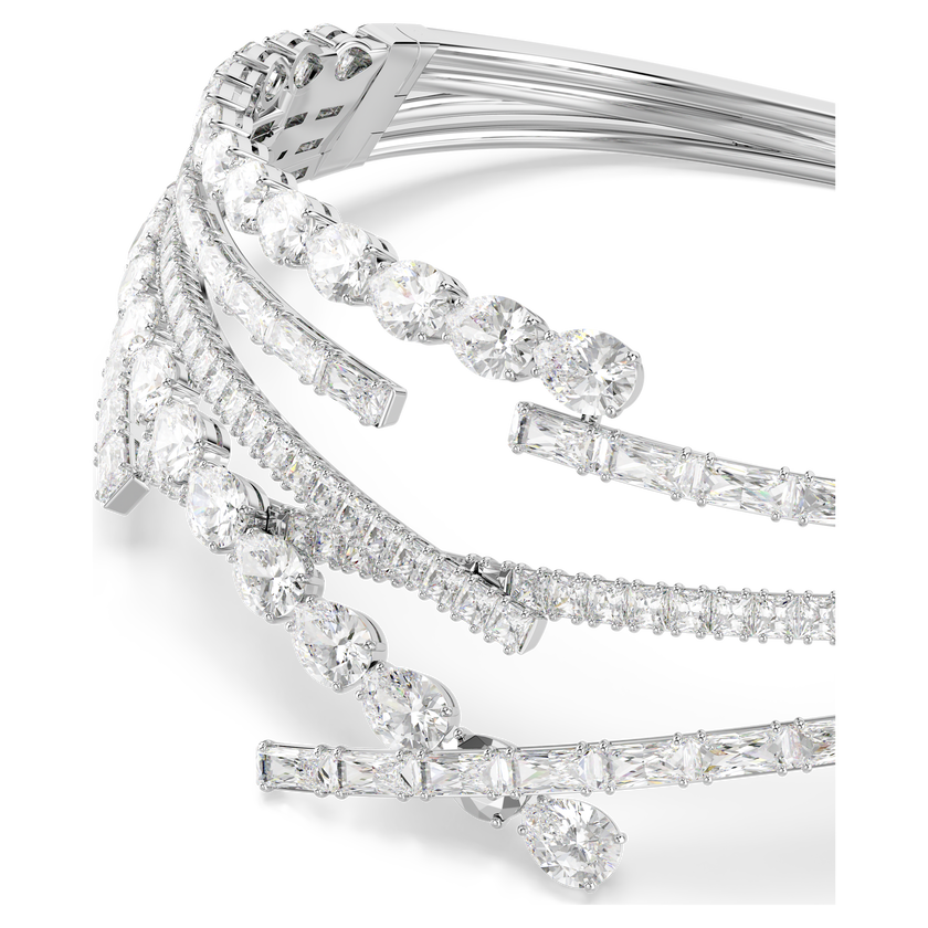 swarovski matrix choker  mixed cuts  white  rhodium plated