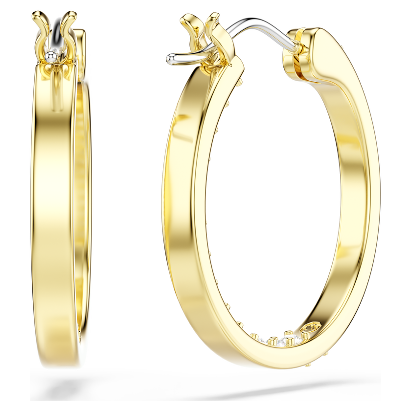 swarovski sommerset hoop earrings  small  white  gold tone plated