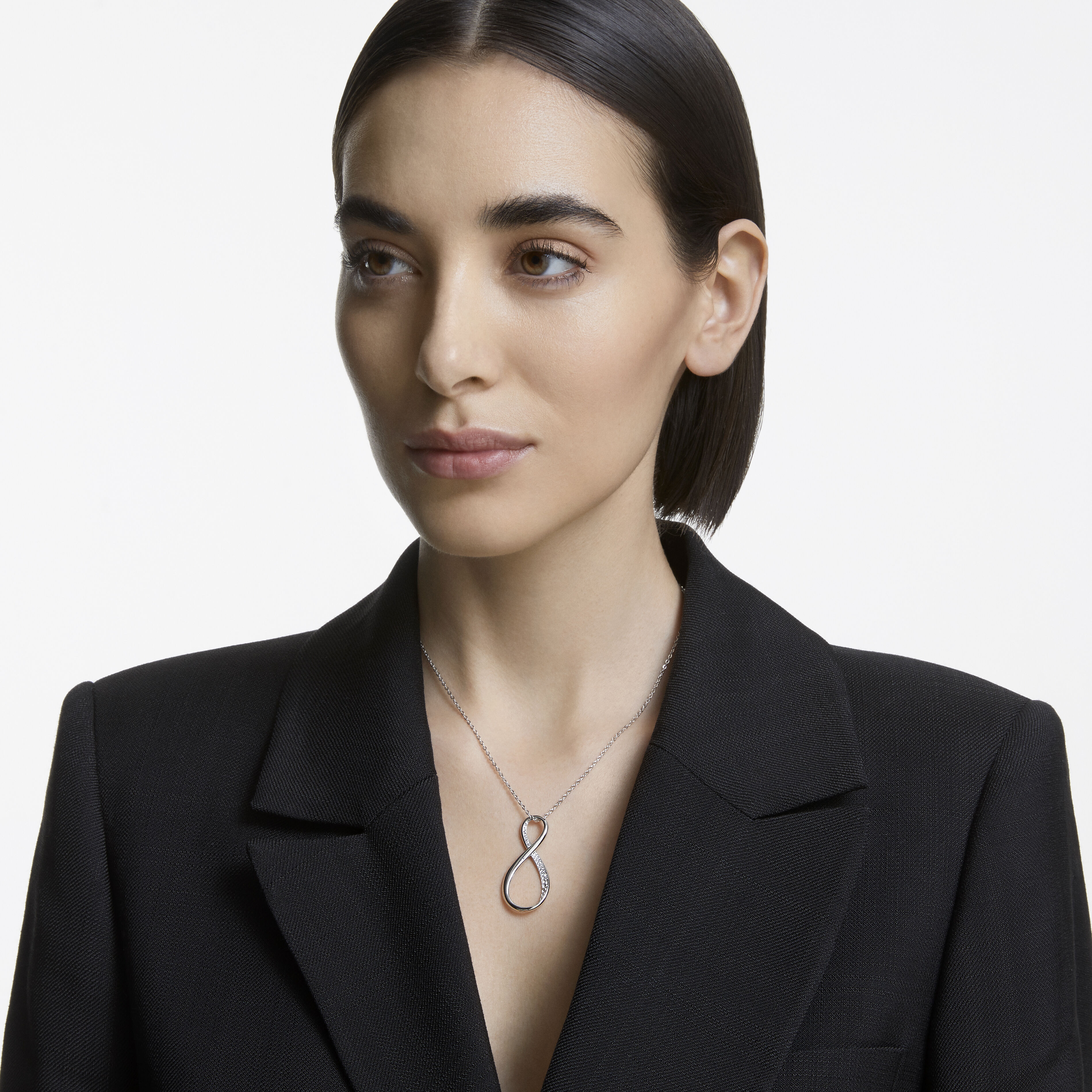 Exist pendant Infinity White Rhodium plated
