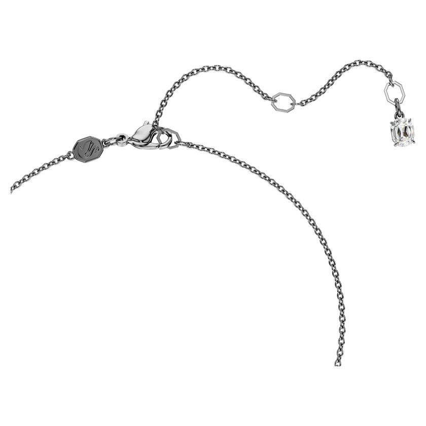 swarovski insigne pendant  cross  gray  ruthenium plated