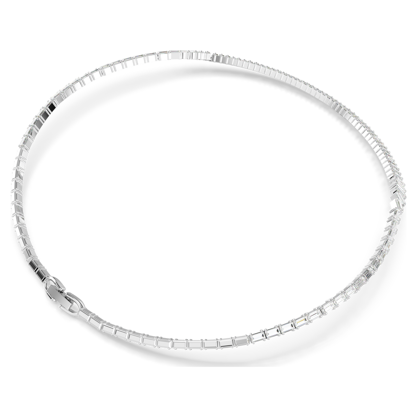 swarovski matrix necklace  baguette cut  white  rhodium plated