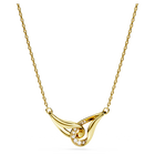 swarovski classica pendant  round cut  interlocking  white  sterling silver  18k gold finish