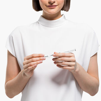 swarovski crystalline gloss ballpoint pen  white  chrome plated