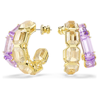 swarovski millenia hoop earrings mixed cuts multicolored gold tone plated