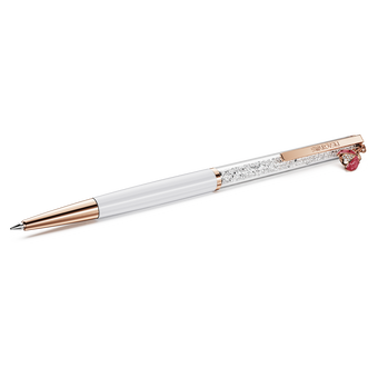 swarovski crystalline ballpoint pen  ladybug  white  red lacquered  rose gold tone plated