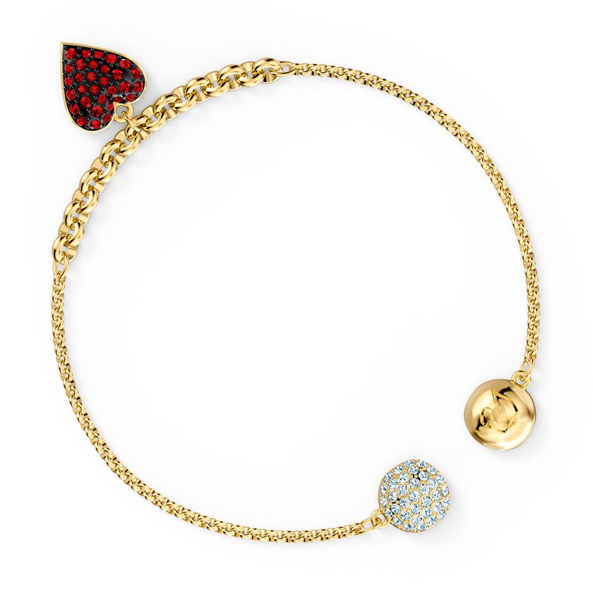 Swarovski Remix Collection Heart Strand, Red, Gold-tone plated