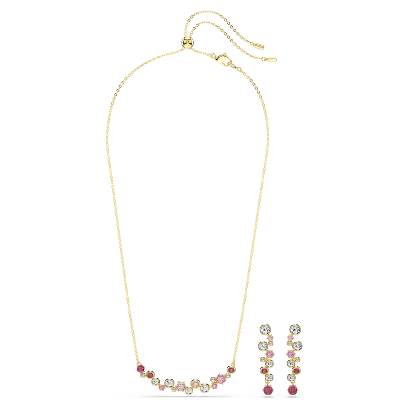 swarovski constella set  mixed cuts  multicolored  gold tone plated