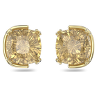 swarovski harmonia stud earrings cushion cut gold tone gold tone plated