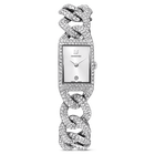 swarovski cocktail watch metal bracelet silver tone stainless steel