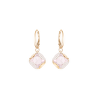 Heap Square Pierced Earrings, Pink, Rose-gold tone plated