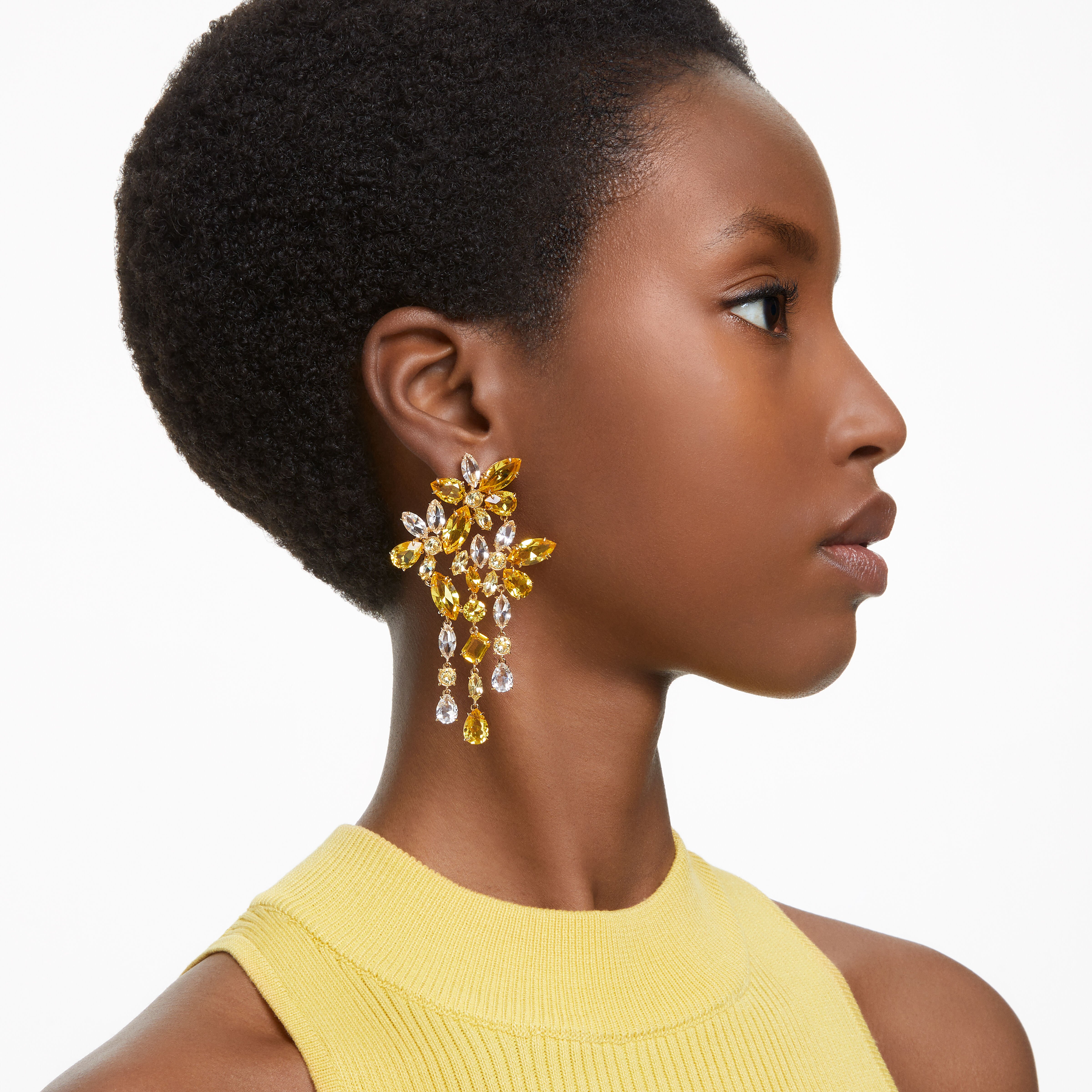 Swarovski yellow store gold earrings
