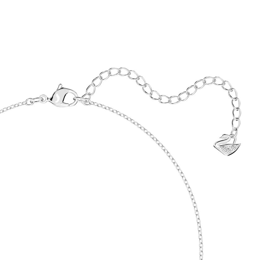 Lilia Y necklace, Butterfly, White, Rhodium plated