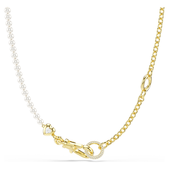 swarovski idyllia necklace  crystal pearl  white  gold tone plated