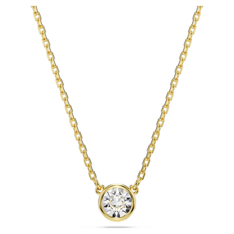 swarovski imber pendant round cut white gold tone plated